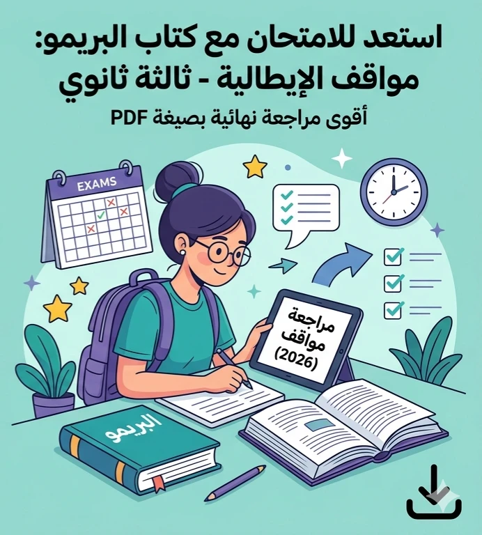 image about 📥 تحميل كتاب البريمو مراجعة المواقف في اللغة الإيطالية للصف الثالث الثانوي 2026 PDF | أقوى مراجعة للاستعداد للامتحان