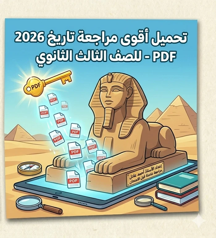 image about 📕 تحميل أقوى مراجعة نهائية في التاريخ للصف الثالث الثانوي 2026 PDF للأستاذ أحمد عادل | مراجعة شاملة قبل الامتحان