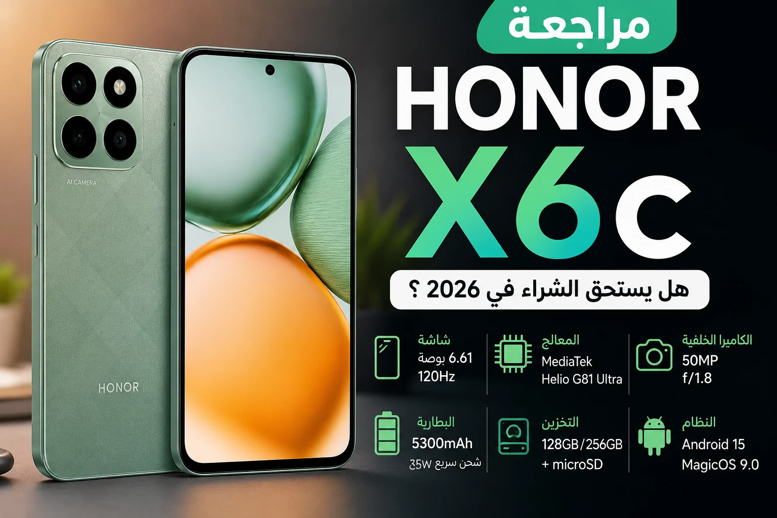 image about مراجعة HONOR X6c: هل هو أفضل هاتف اقتصادي في 2026؟