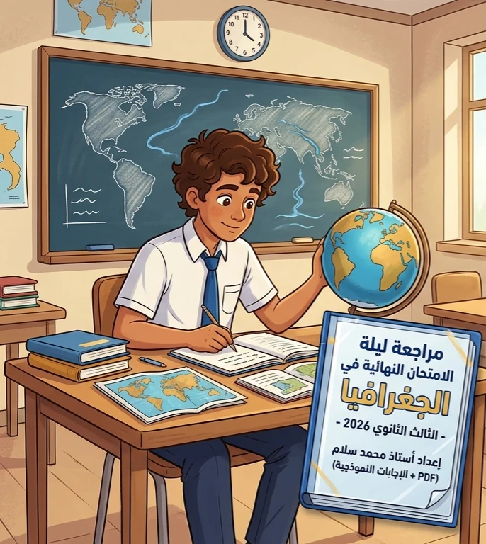 image about 📥 تحميل مراجعة ليلة الامتحان في الجغرافيا بالإجابات للصف الثالث الثانوي 2026 PDF | المراجعة النهائية الأقوى قبل الامتحان