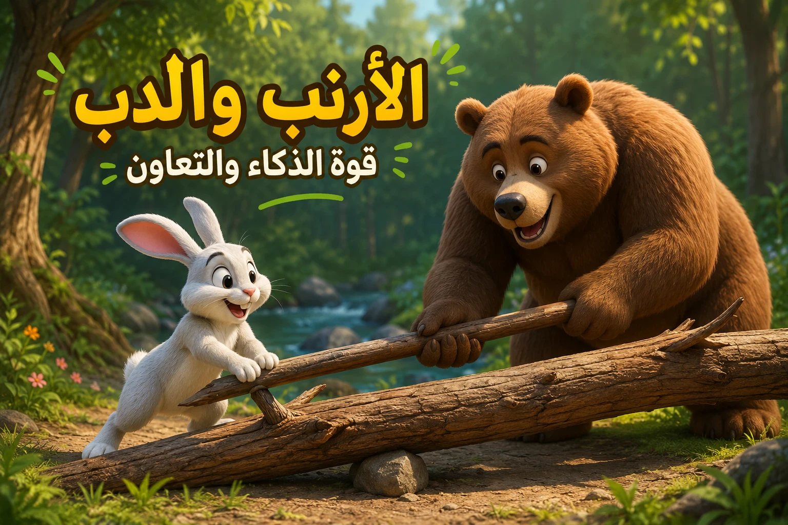 image about عندما اجتمع الذكاء والقوة : الأرنب والدب