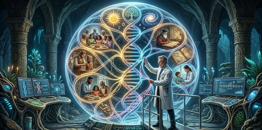 image about 🧬 شيفرة الأشباح: لماذا يحمل 10% من البشر ذكريات أجدادهم الموتى في الحمض النووي؟ 💀❌