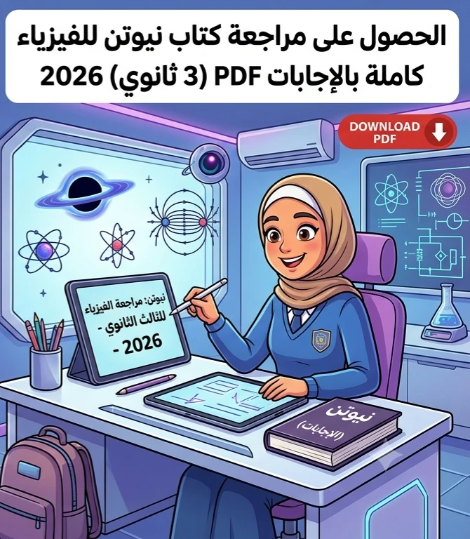 image about 📥 تحميل مراجعة نيوتن في الفيزياء للصف الثالث الثانوي 2026 PDF بالإجابات كاملة | أقوى مراجعة نهائية قبل الامتحان