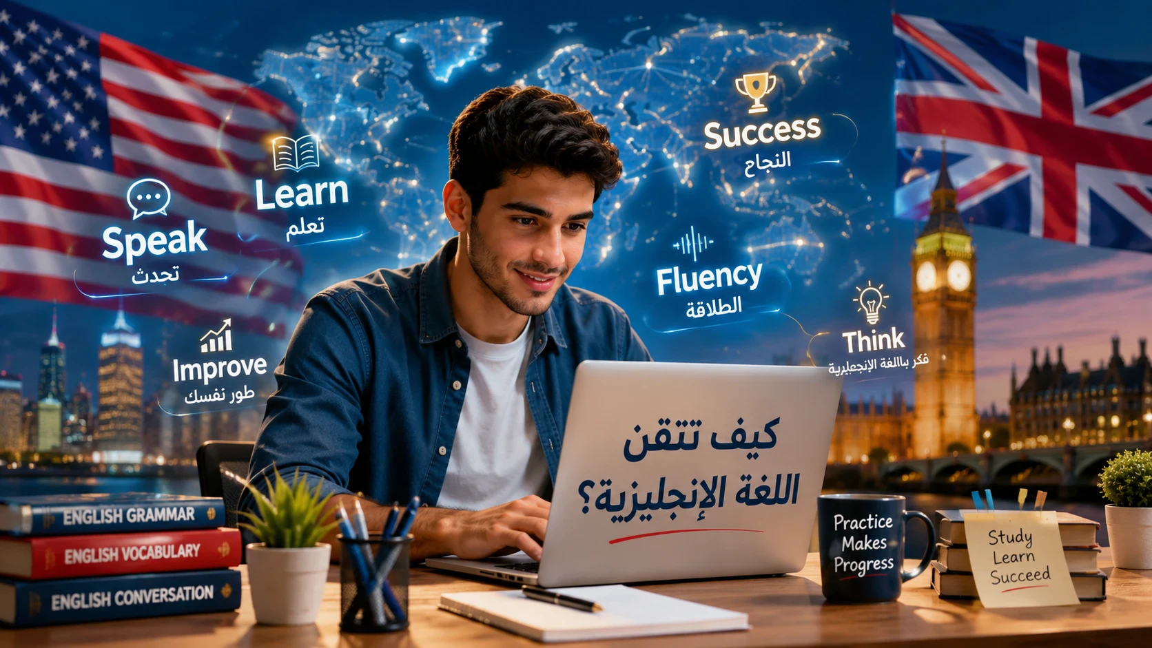 image about كيف تتقن اللغة الإنجليزية؟ دليل عملي للانتقال من المبتدئ إلى المتحدث بطلاقة