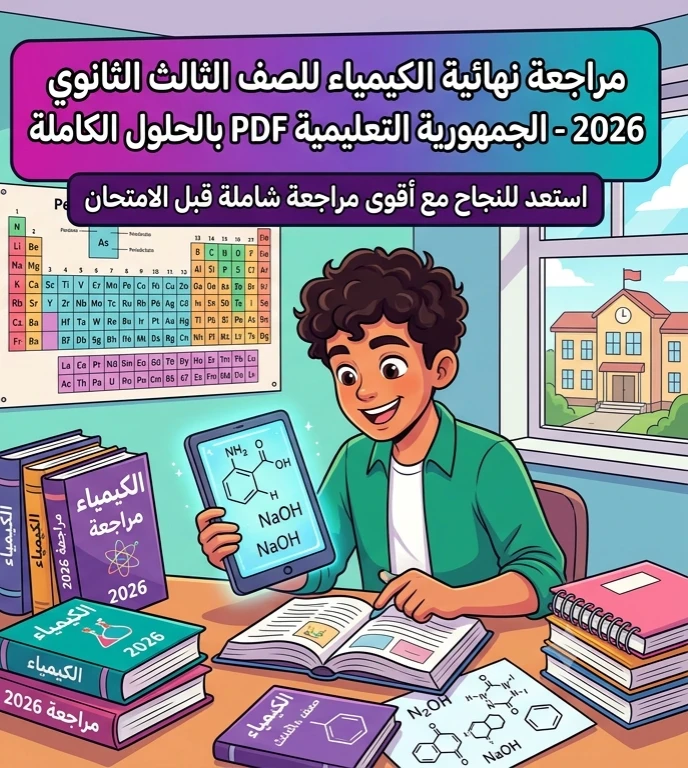 image about 📕 تحميل مراجعة الجمهورية التعليمية في الكيمياء للصف الثالث الثانوي 2026 PDF بالإجابات | أقوى مراجعة نهائية قبل الامتحان