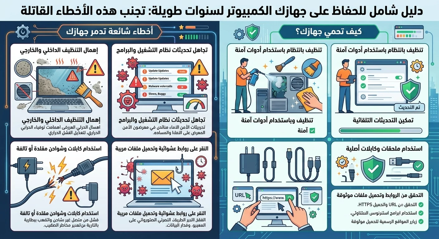 image about أخطاء شائعة تدمر الكمبيوتر وأنت لا تدري