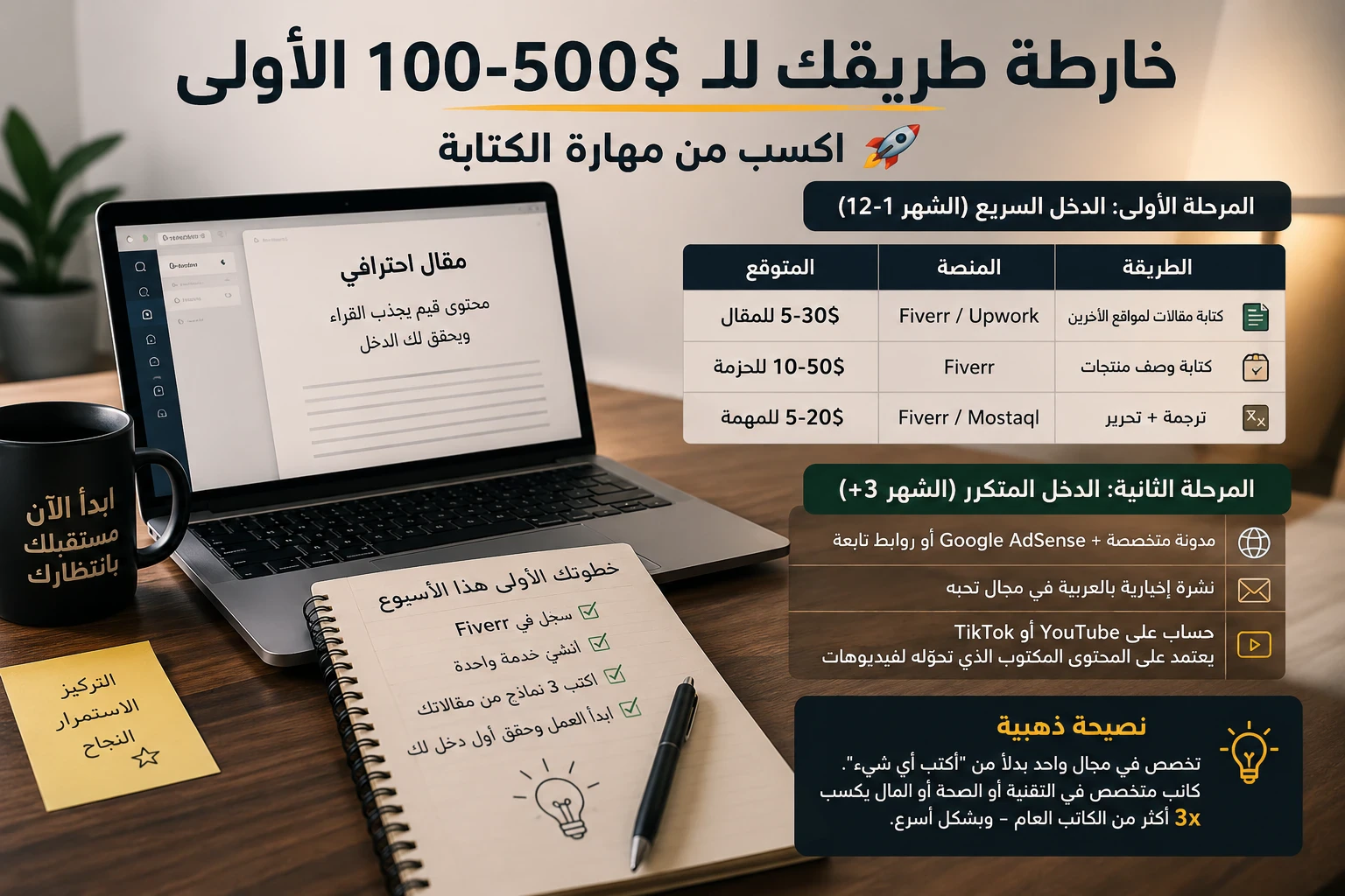 image about خارطة طريقك للـ 100-500$ الأولى