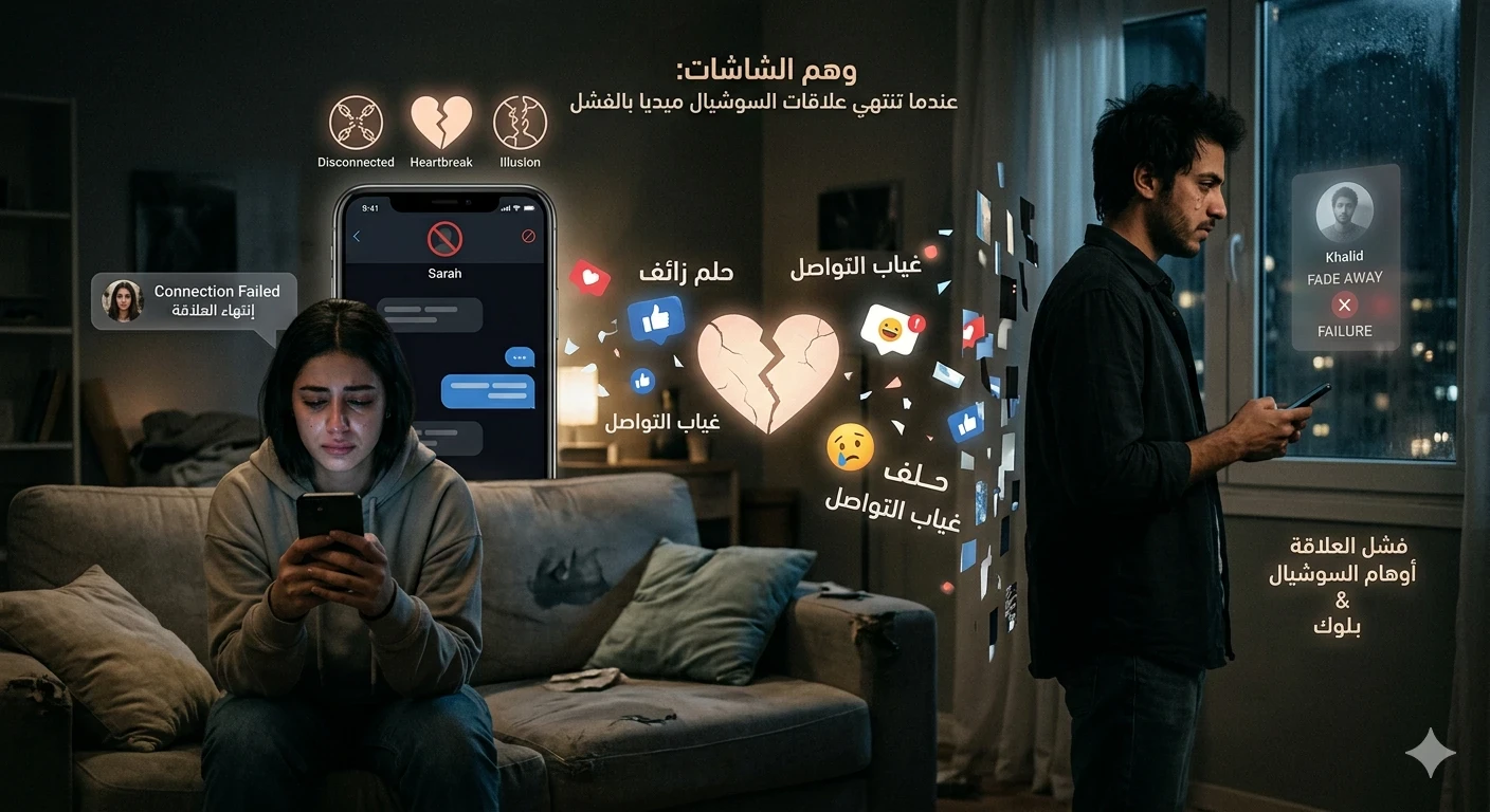 image about وهم الشاشات: عندما تنتهي علاقات السوشيال ميديا بالفشل