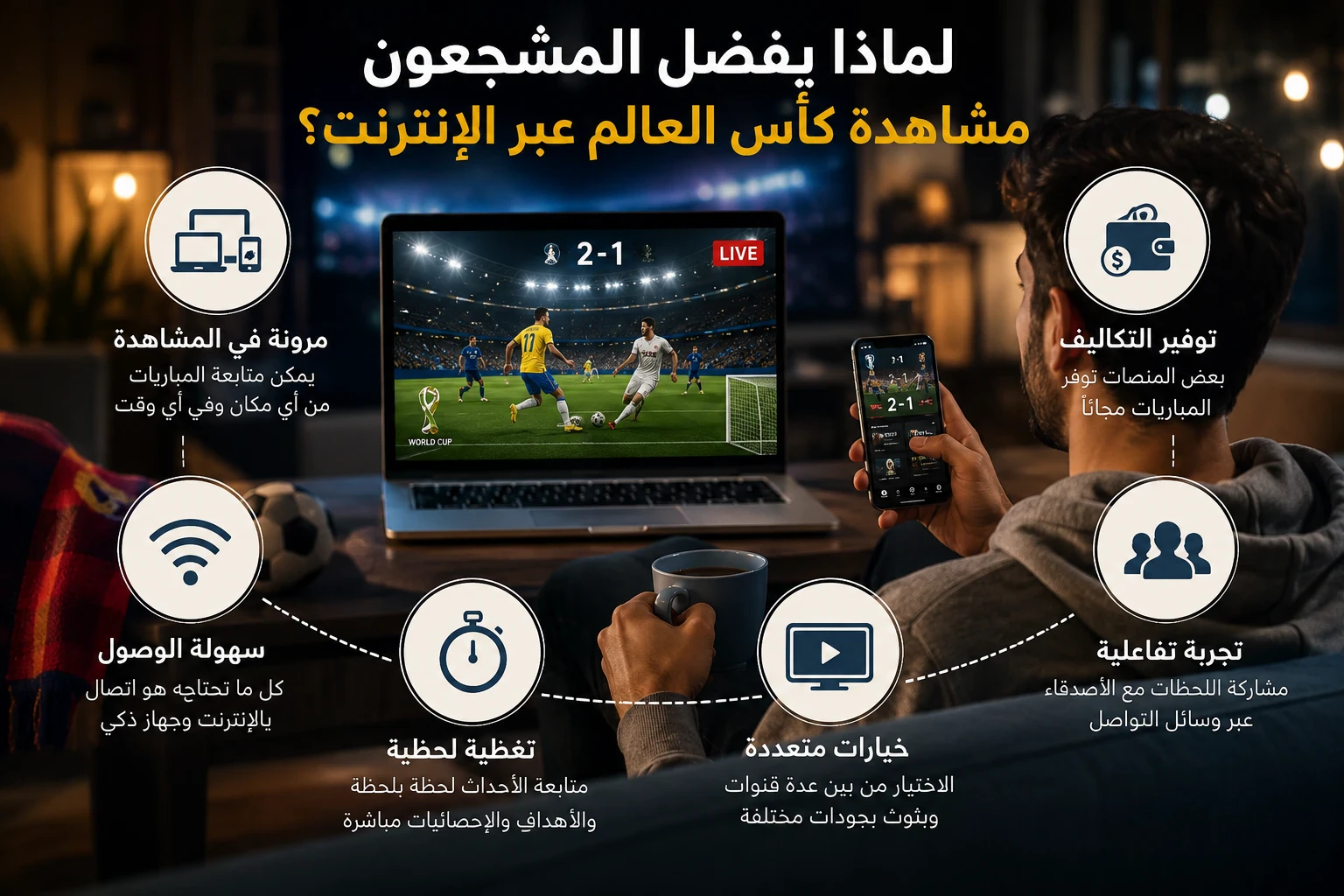 image about مشاهدة كأس العالم مجانًا عبر الإنترنت | بث مباشر لأقوى مباريات البطولة العالمية