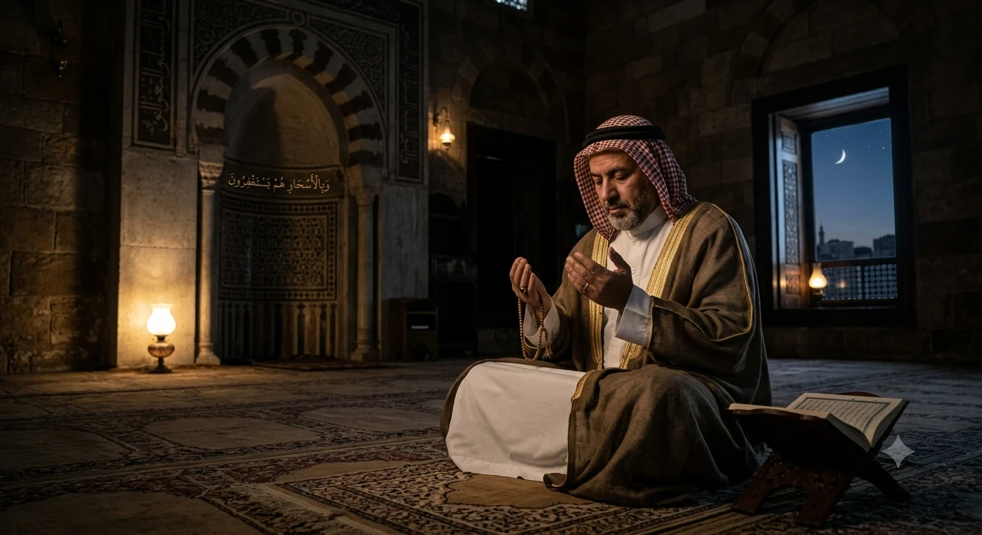 image about  المستغفرون بالأسحار ، أهل الليل وسادة النهار