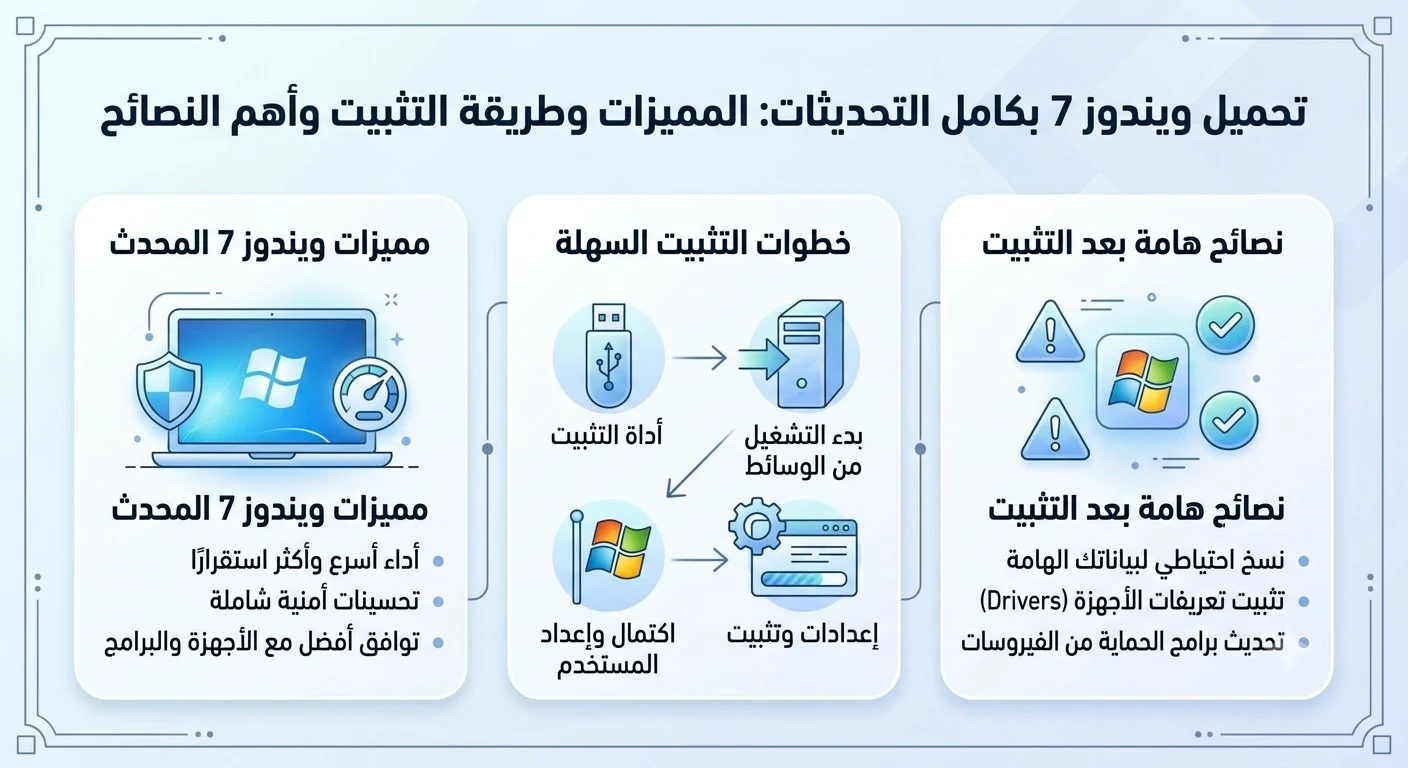 image about تحميل ويندوز 7 بكامل التحديثات: المميزات وطريقة التثبيت وأهم النصائح