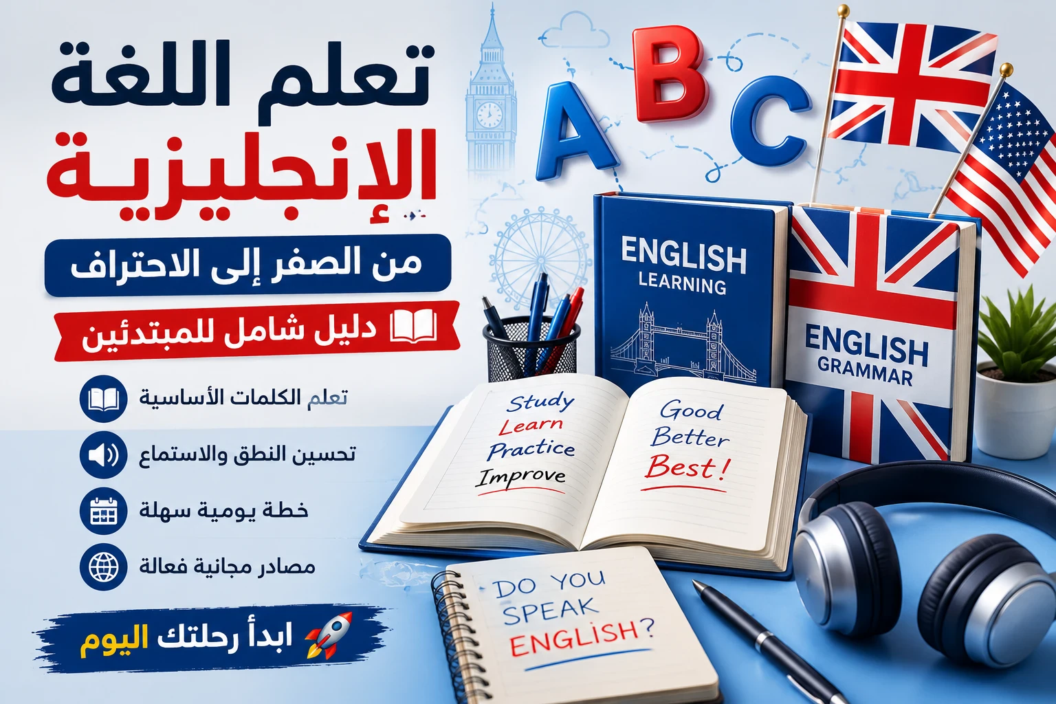 image about  تعلم الإنجليزية من الصفر في 30 دقيقة يوميًا: خطة عملية للمبتدئين🔥⏰