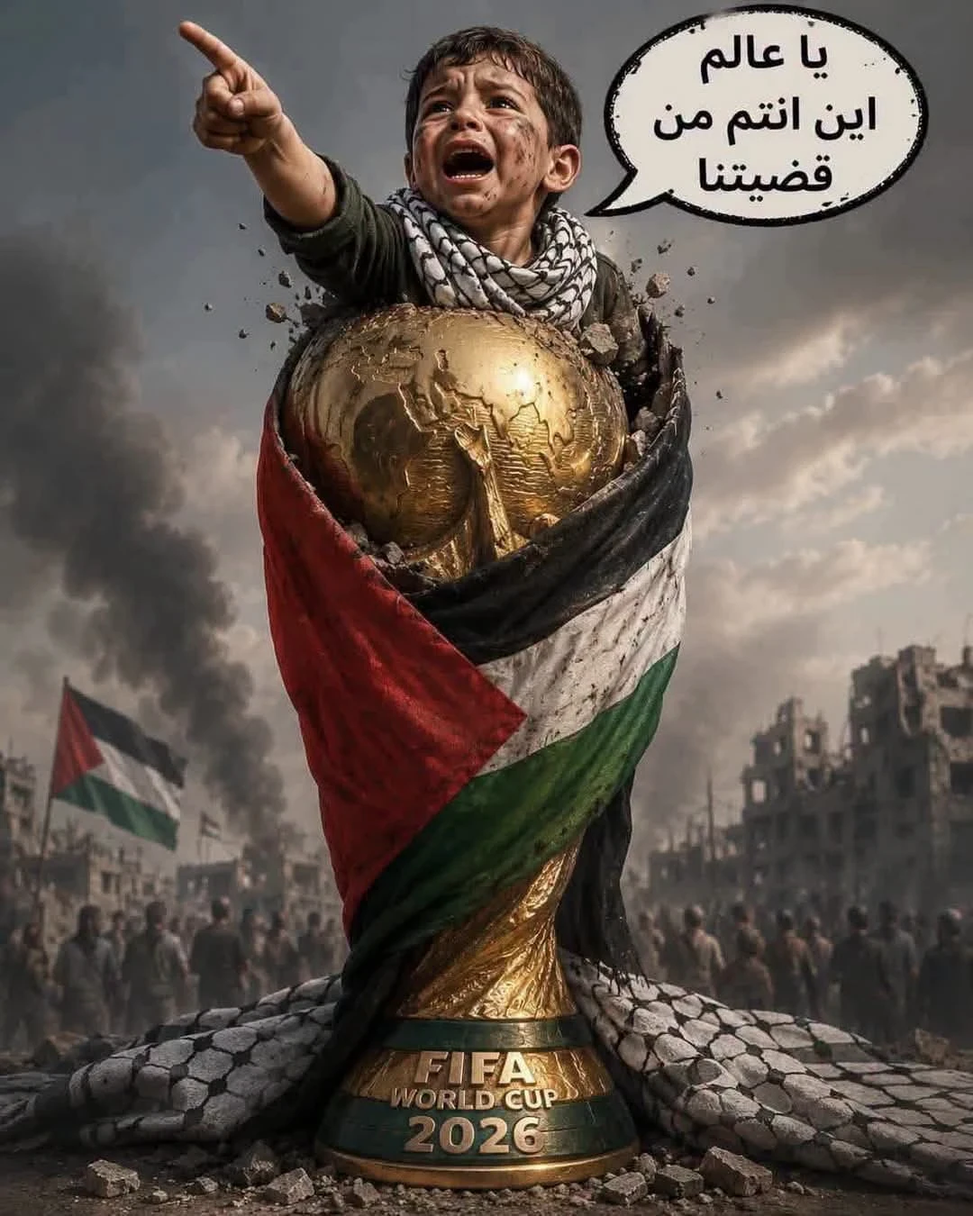image about بين المدرجات والركام: حين تجتمع حبّة الكورة ونبض القضية الفلسطينية 