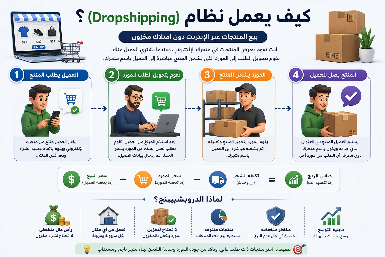 image about الدروبشيبينغ (Dropshipping) هو أسرع طريق الربح من الانترنت بأقل التكاليف