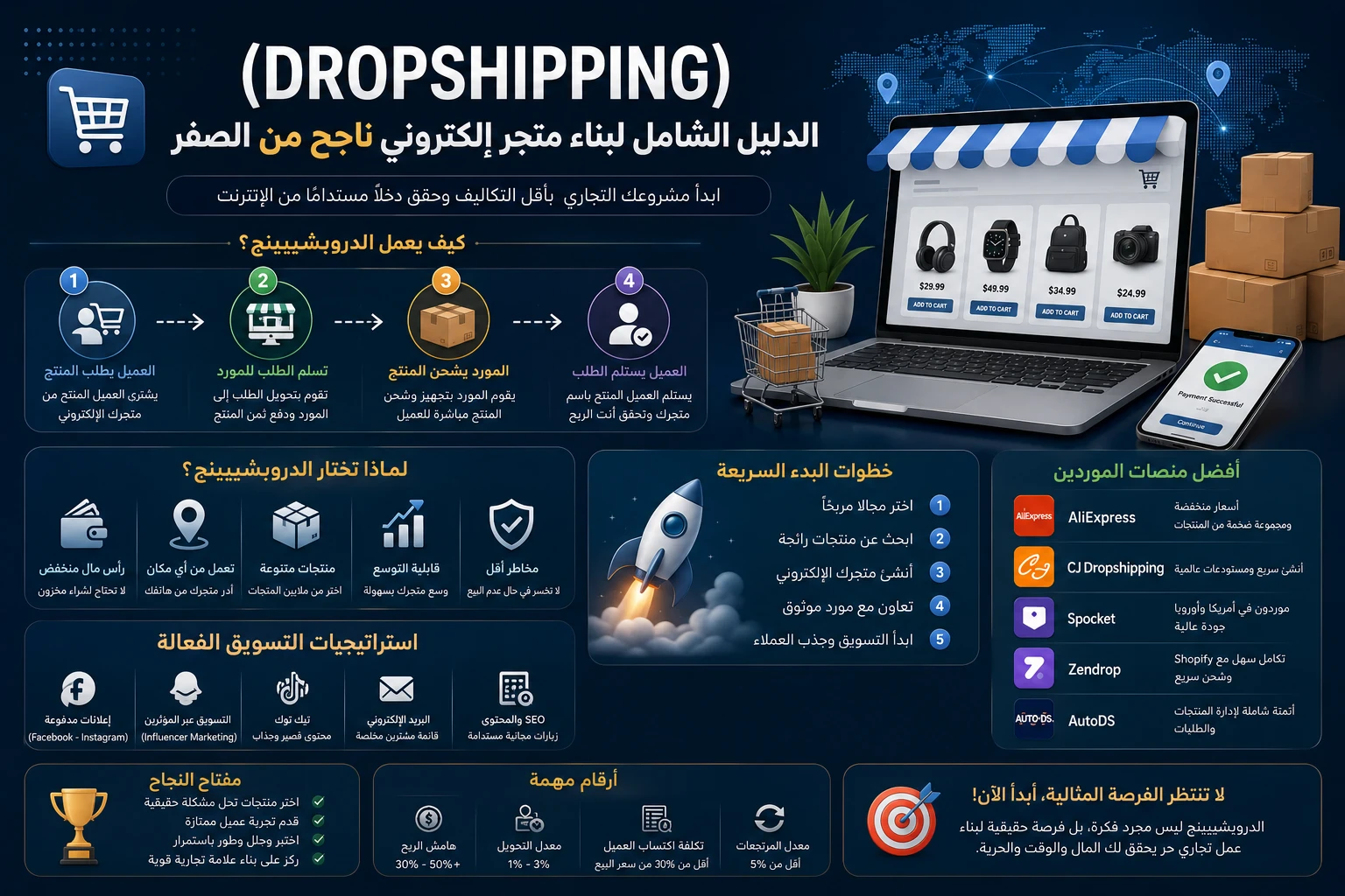 image about الدروبشيبينغ (Dropshipping) هو أسرع طريق الربح من الانترنت بأقل التكاليف