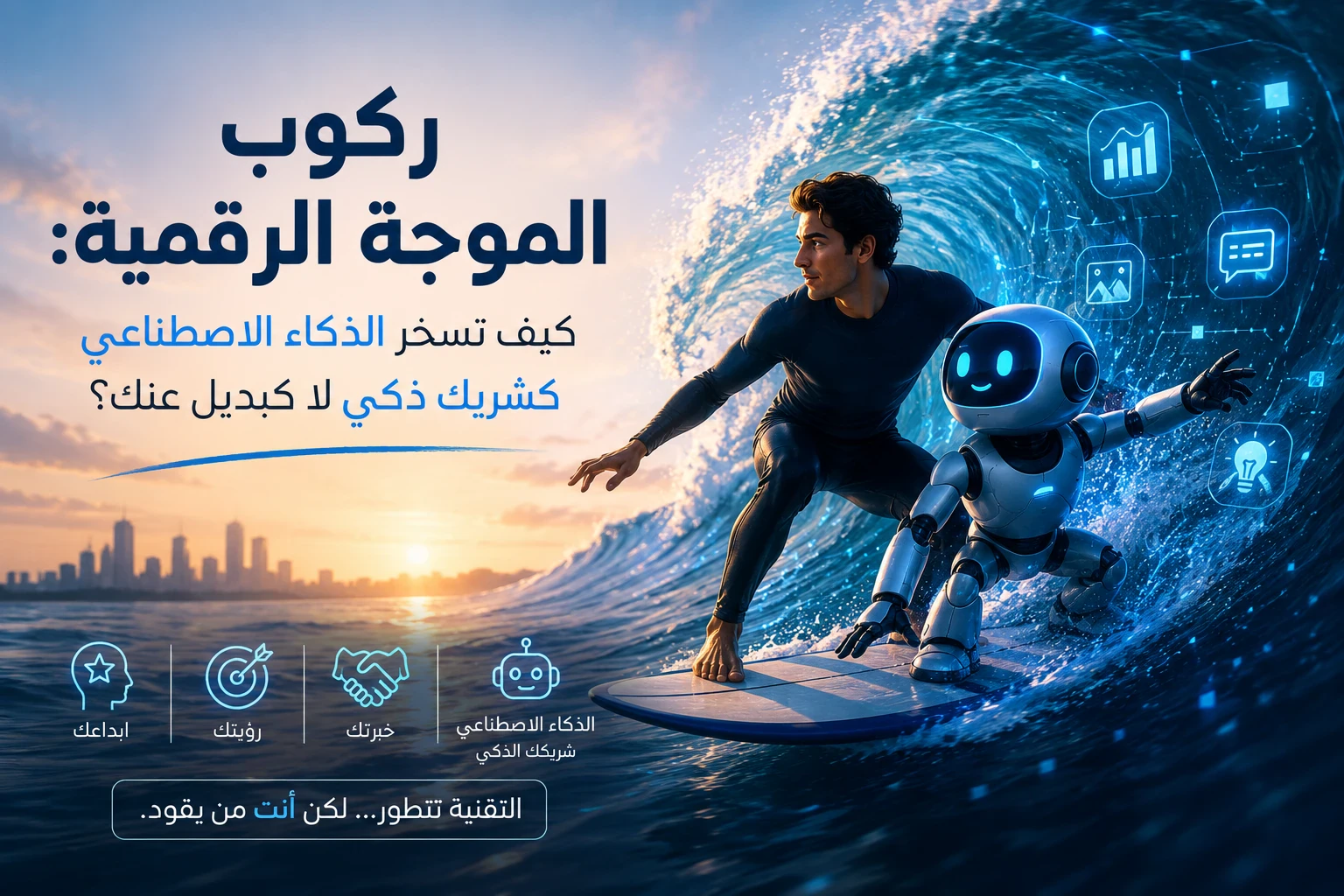 image about ركوب الموجة الرقمية: كيف تسخر الذكاء الاصطناعي كشريك ذكي لا كبديل عنك؟