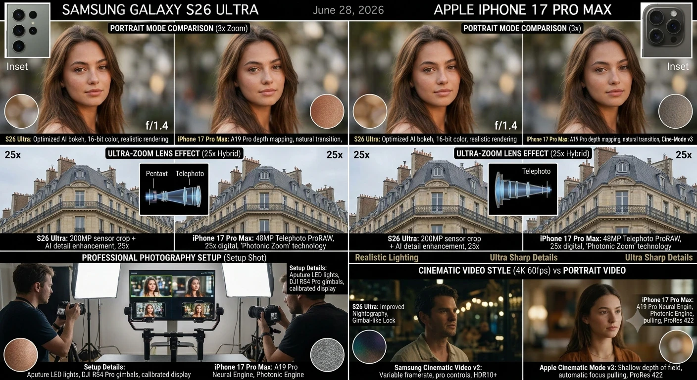 image about Samsung S26 Ultra vs iPhone 17 Pro Max — مقارنة شاملة ومراجعة قوية لأقوى هاتفين في 2026
