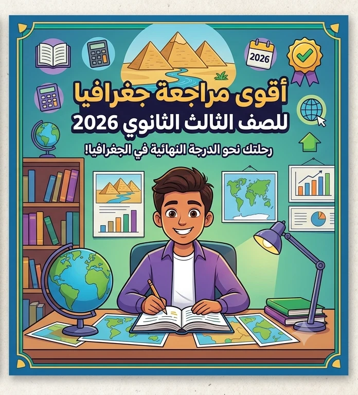image about 📓 المراجعة الذهبية في الجغرافيا للصف الثالث الثانوي 2026 PDF – أقوى مراجعة نهائية تضمن لك الدرجة النهائية