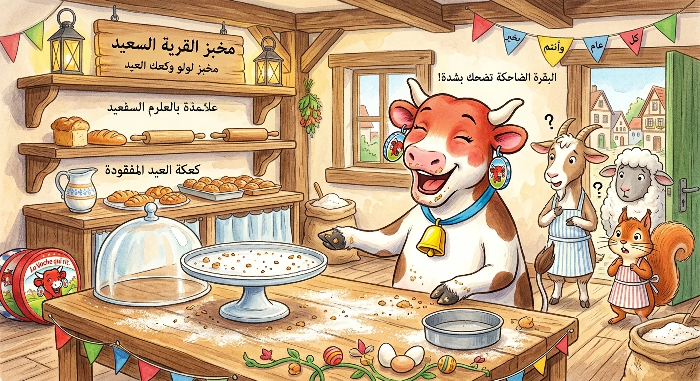 image about قصة البقرة الضاحكة والكعكة المختفية* 🐄😂