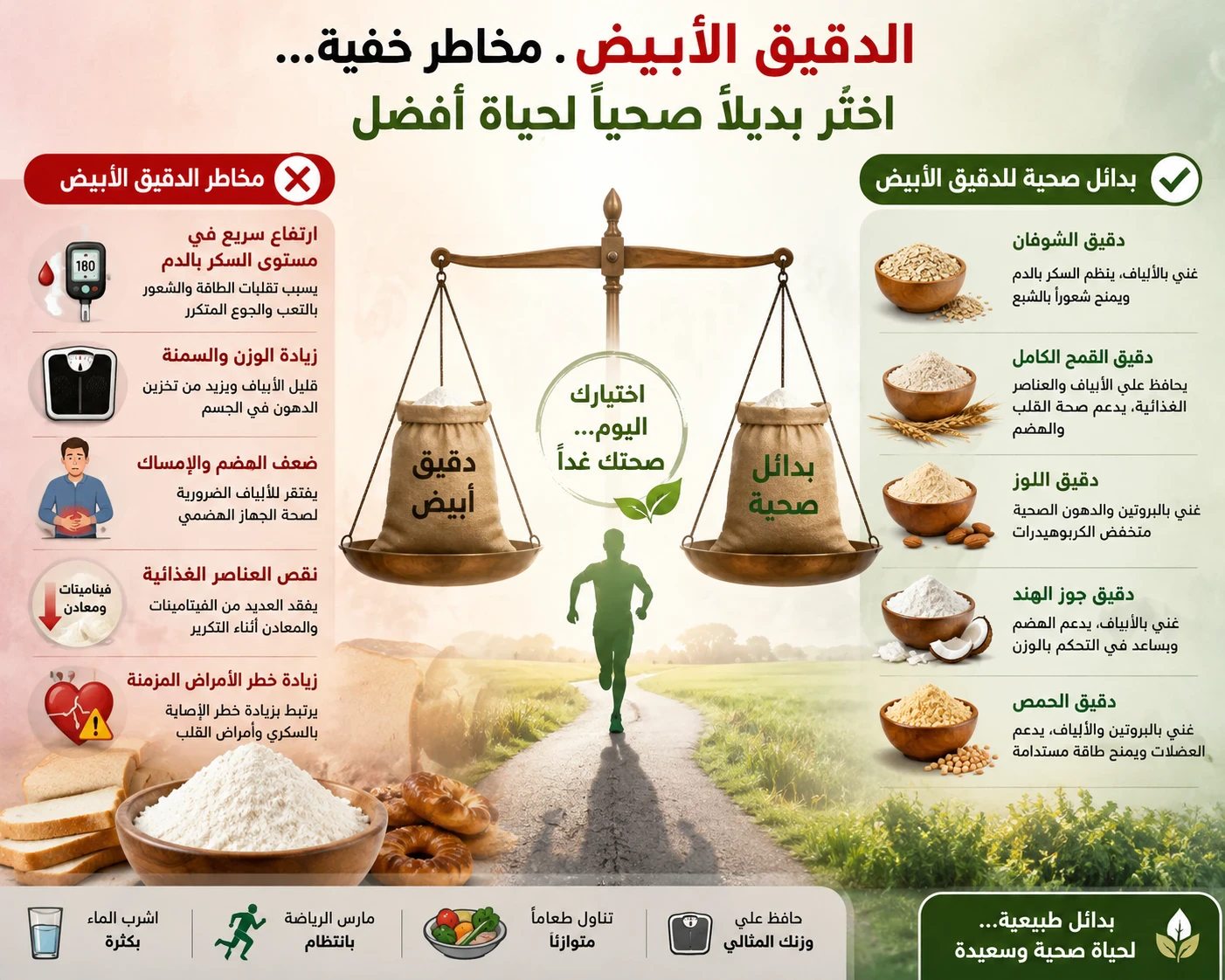 image about مخاطر الدقيق الابيض وبدائله الصحيه