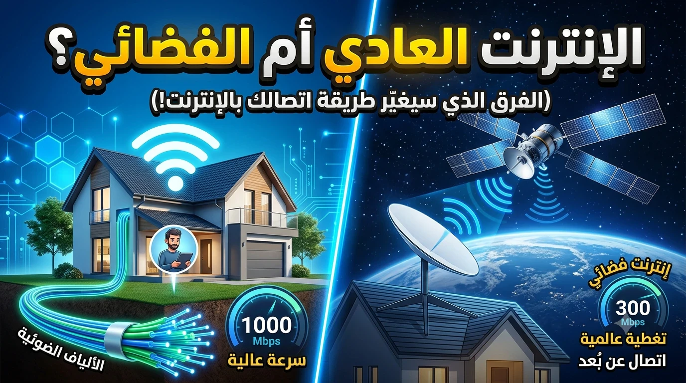 image about الفرق بين الإنترنت العادي والإنترنت الفضائي: أيهما أفضل ولماذا يتجه العالم إلى الإنترنت عبر الأقمار الصناعية؟