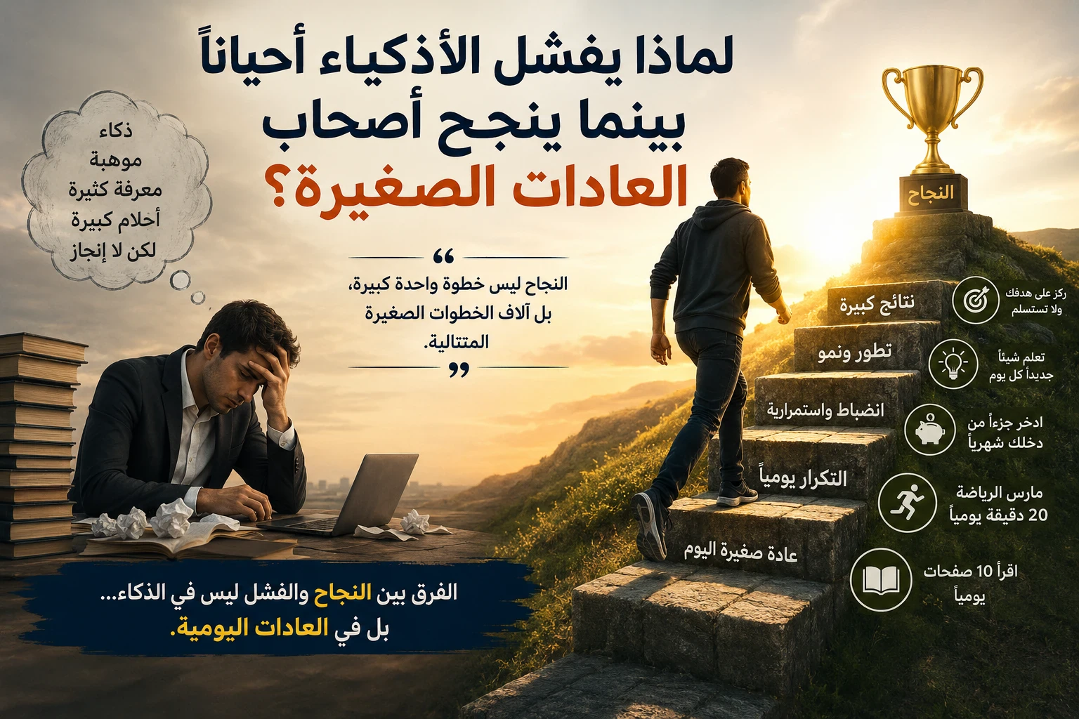 image about لماذا يفشل الاذكياء احيانا بينما ينجح اصحاب العادات الصغيرة؟