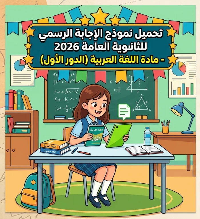 image about 📥 تحميل إجابات امتحان اللغة العربية الثانوية العامة 2026 PDF (الدور الأول) | نموذج الإجابة الرسمي الكامل