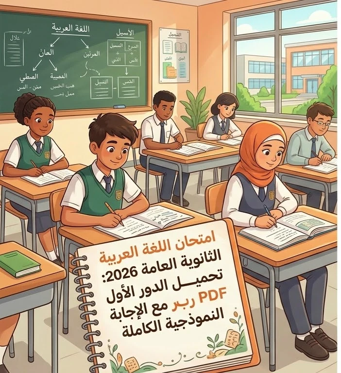 image about 📝 تحميل امتحان اللغة العربية الثانوية العامة 2026 الدور الأول PDF بالإجابات النموذجية | الامتحان الرسمي كامل