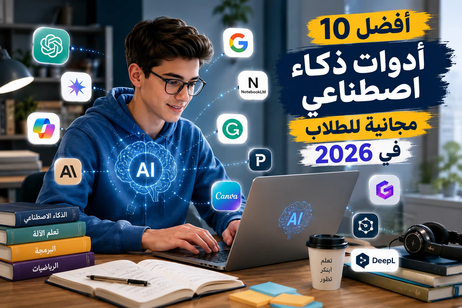 image about أفضل 10 أدوات ذكاء اصطناعي مجانية للطلاب في 2026