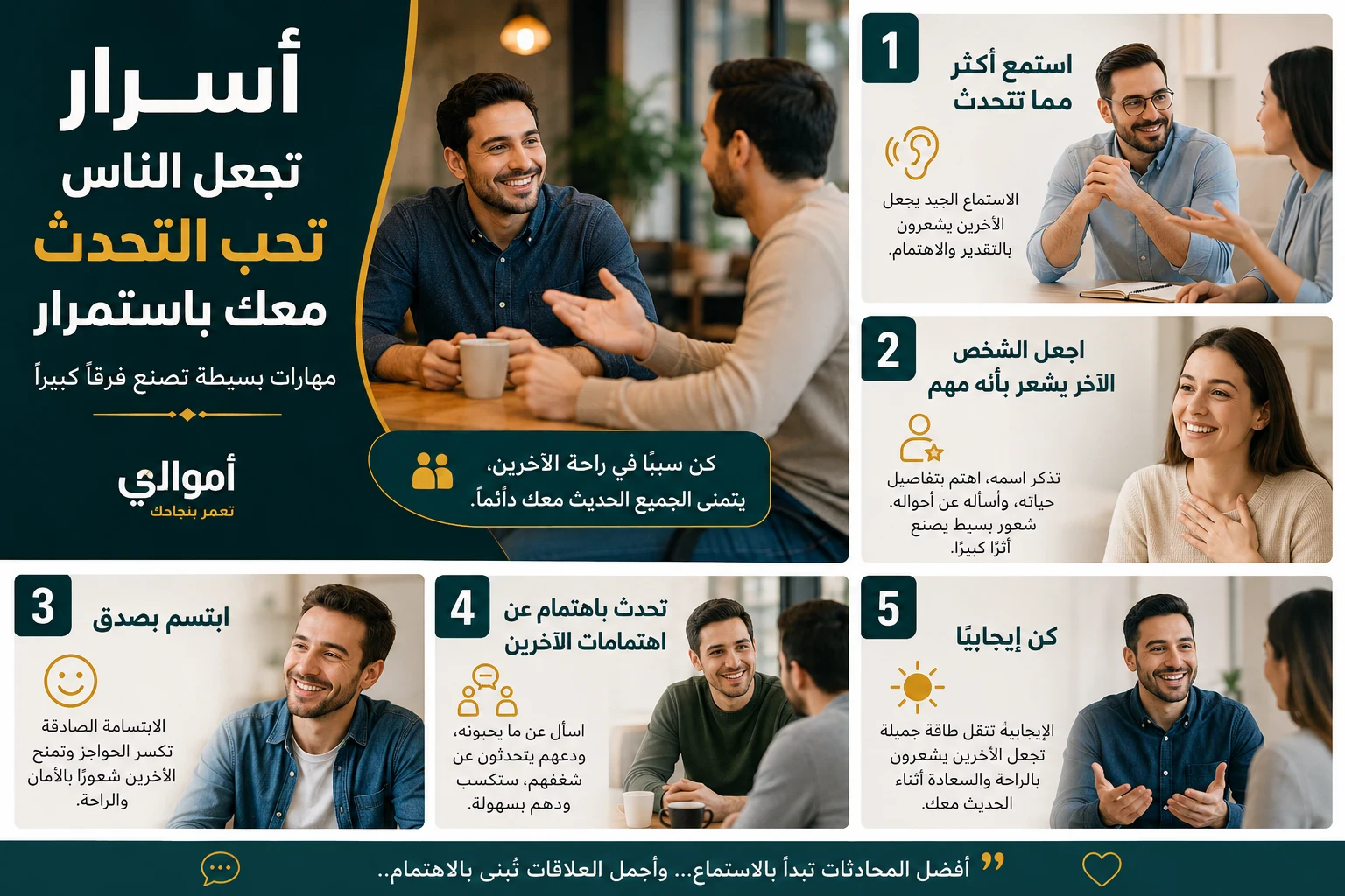 image about  أسرار تجعل الناس تحب التحدث معك باستمرار.. مهارات بسيطة تصنع فرقًا كبيرًا