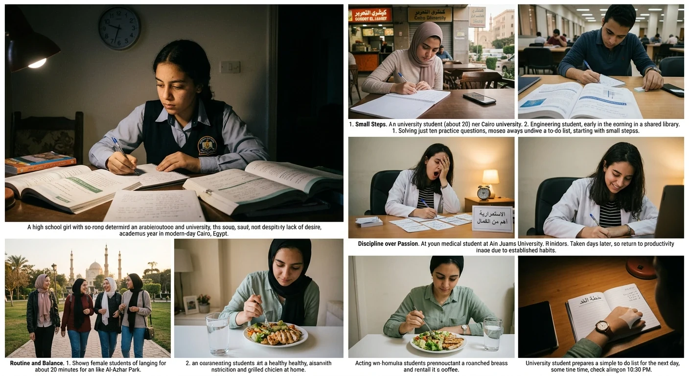 image about كيف تستمر في الدراسة حتى لو فقدت الشغف؟ دليلك الشامل لبناء الانضباط وتحقيق النجاح في الثانوية والجامعة طوال العام