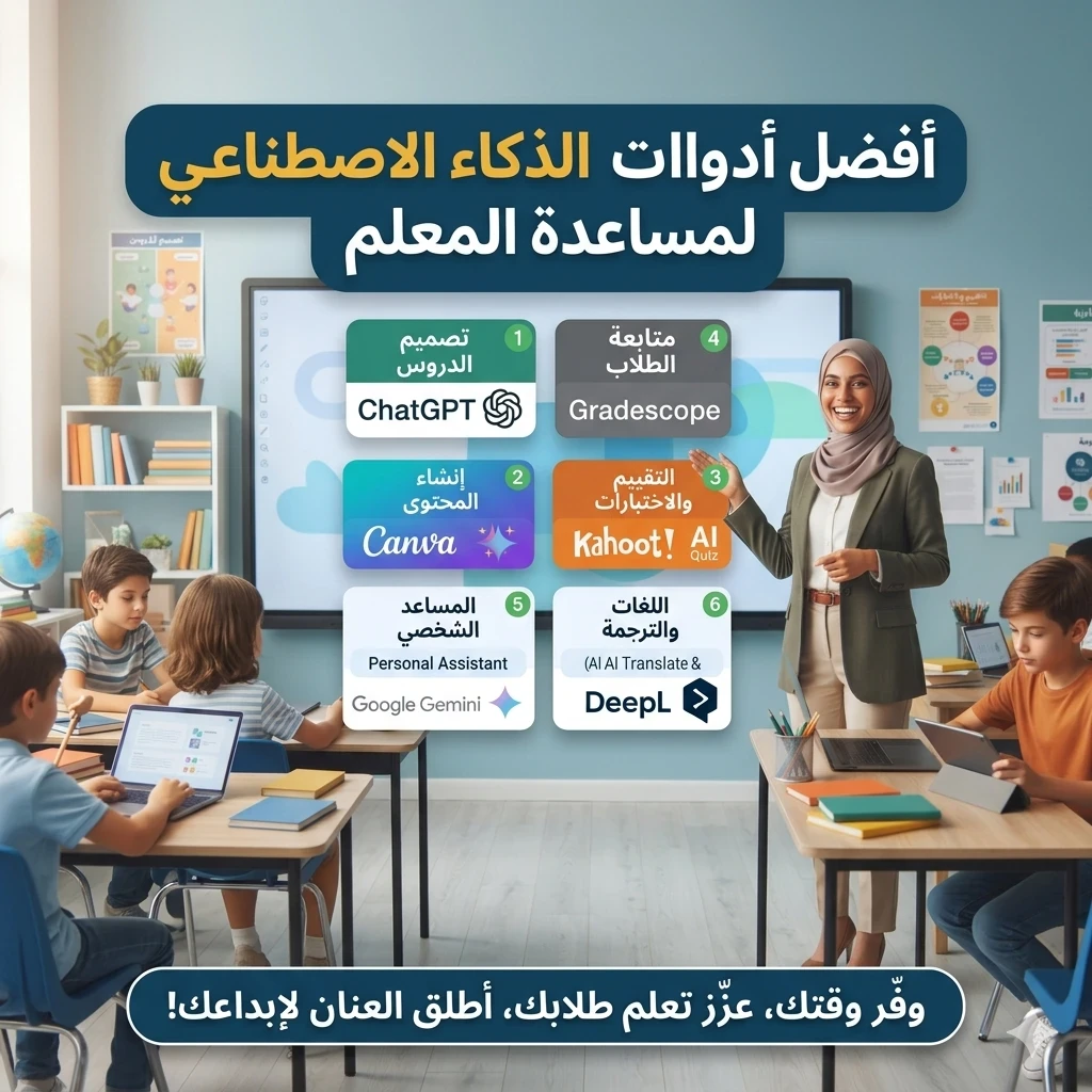 image about أفضل  أدوات ذكاء اصطناعي تحتاجها كل معلمة لغة إنجليزية في 2027