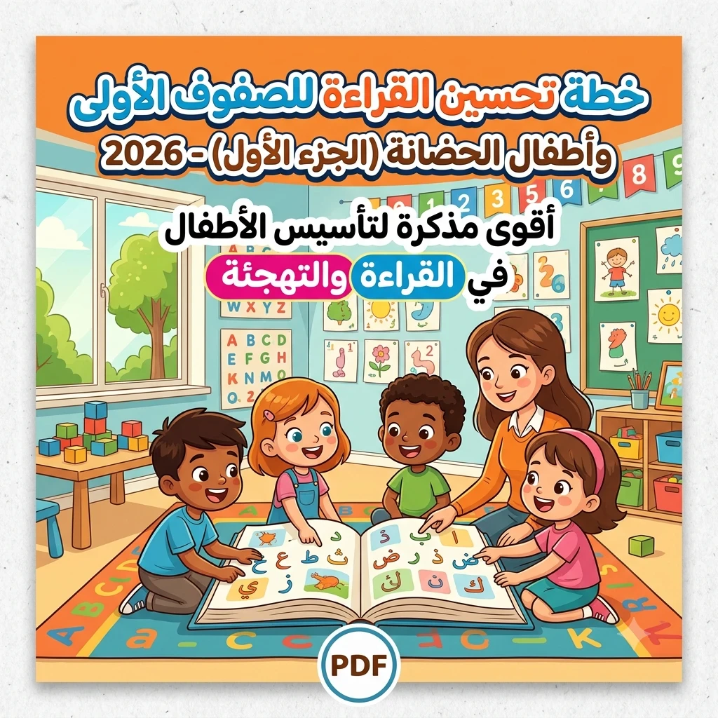 image about 📥 تحميل خطة تحسين القراءة للصفوف الأولى وأطفال الحضانة الجزء الأول PDF 2026 | أقوى مذكرة لتأسيس الأطفال في القراءة والتهجئة