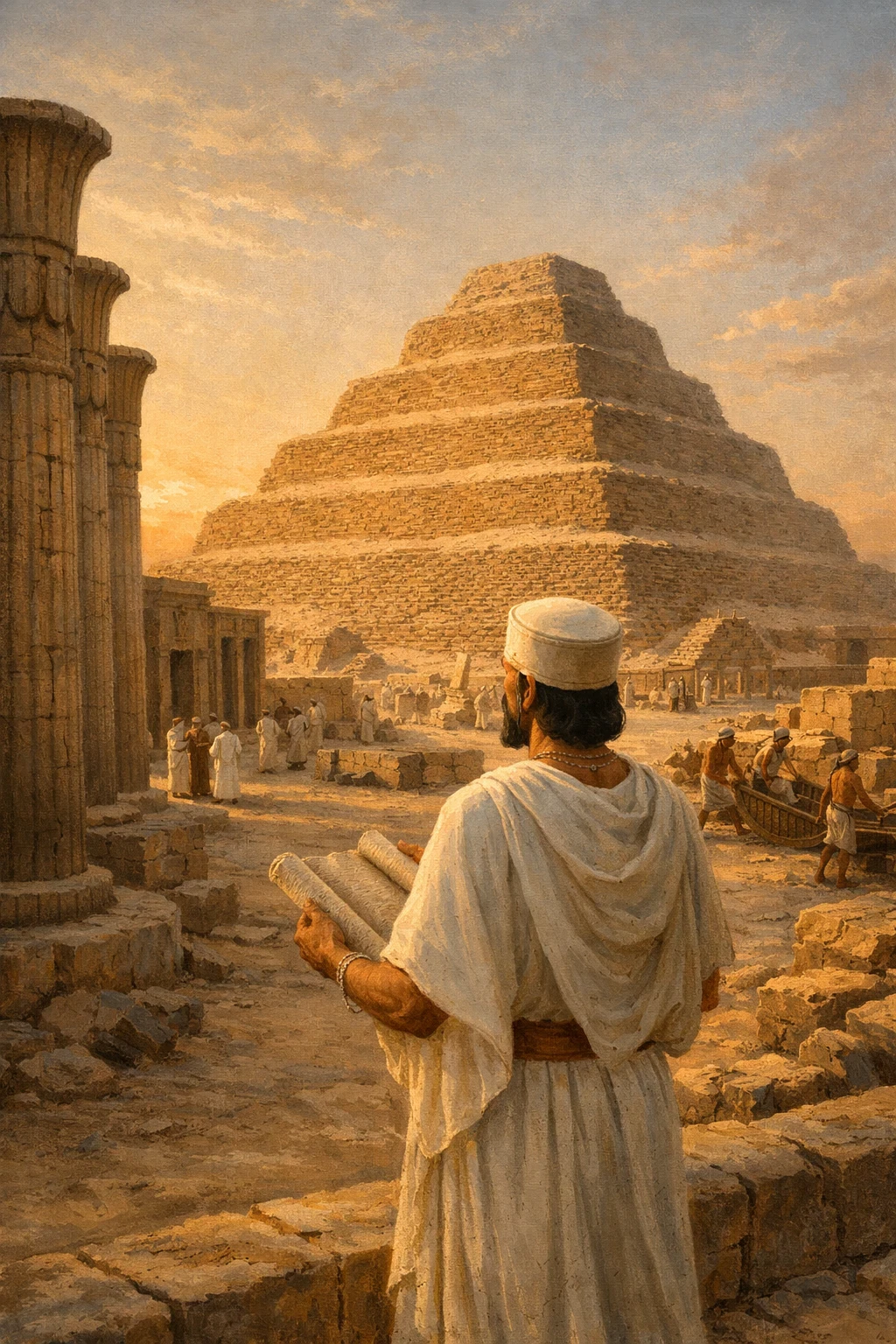 image about إمحوتب: العبقري الذي حوّل المصطبة إلى سلّم نحو السماء
