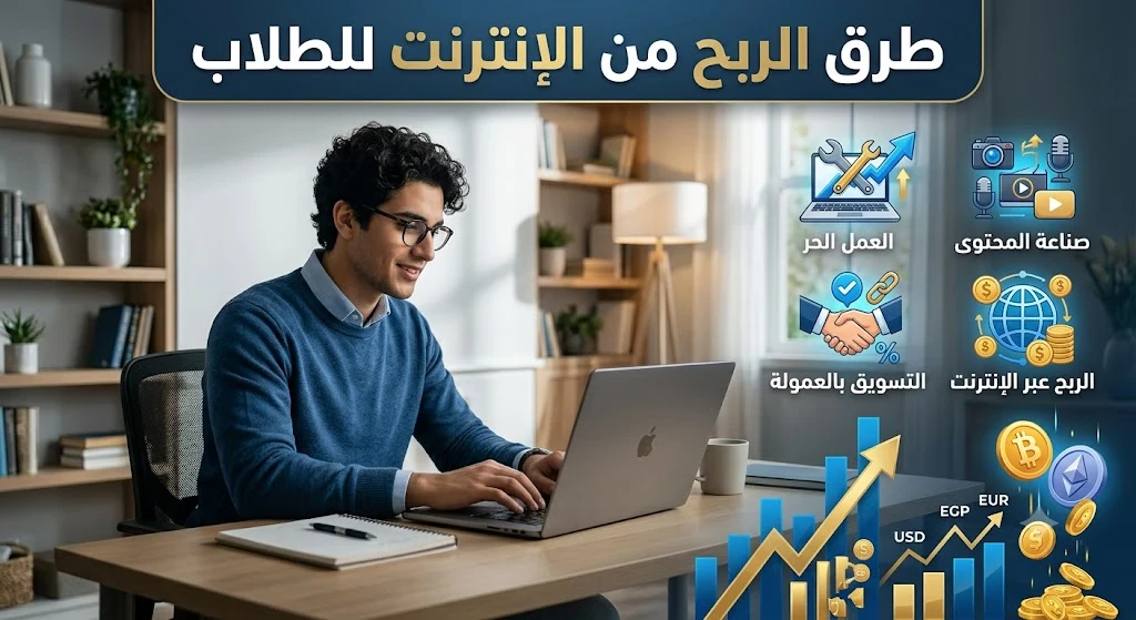 image about طرق الربح من الإنترنت للطلاب: دليلك الشامل لبناء دخل حقيقي أثناء الدراسة