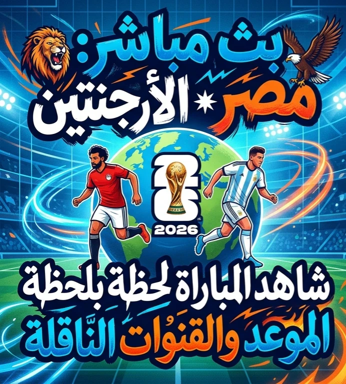 image about ⚽ بث مباشر مباراة مصر والأرجنتين اليوم في كأس العالم 2026.. شاهد المباراة لحظة بلحظة وموعد اللقاء والقنوات الناقلة