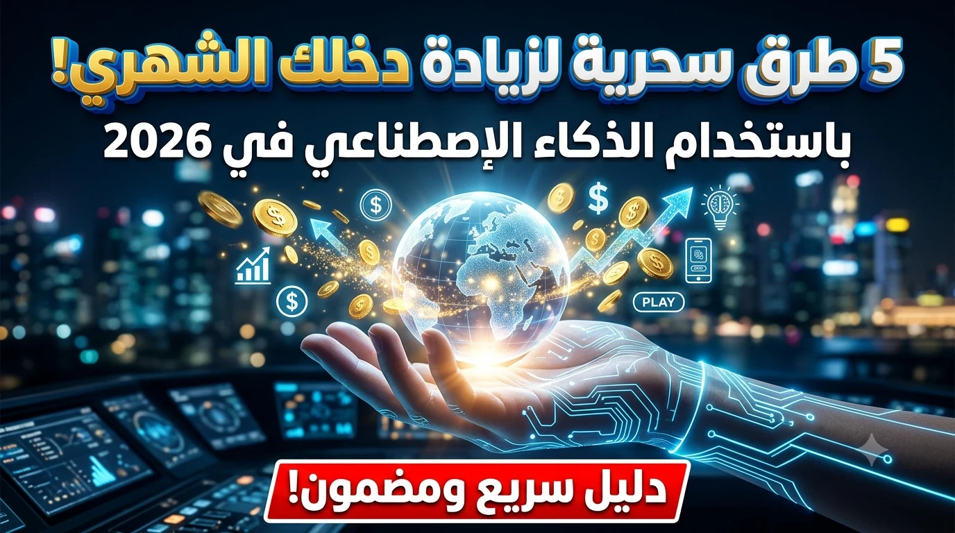 image about 5 طرق سحرية لزيادة دخلك الشهري باستخدام الذكاء الاصطناعي في 2026 (بدون خبرة!)