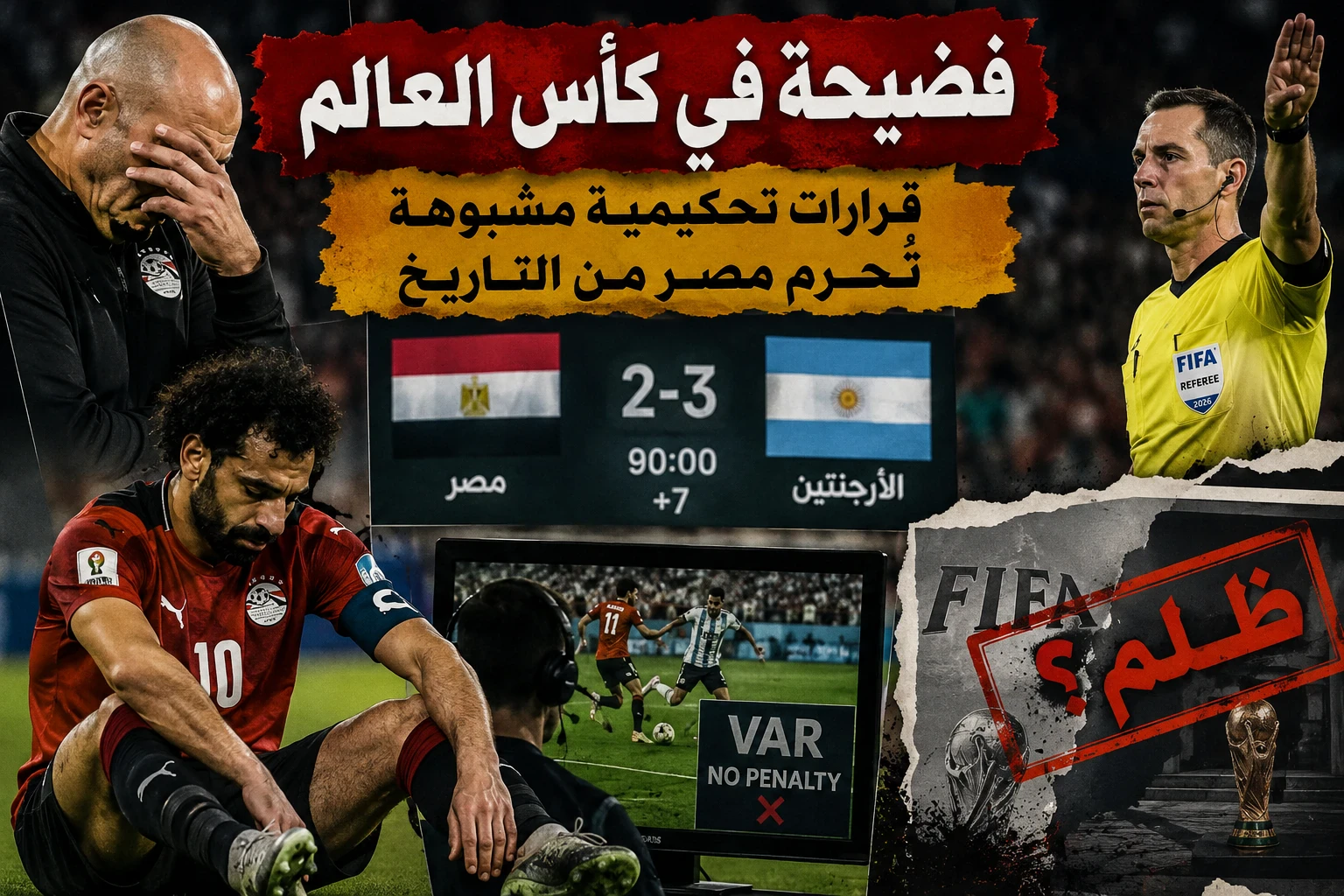 image about المونديال يشتعل.. جدل تحكيمي واسع بعد خروج مصر أمام الأرجنتين