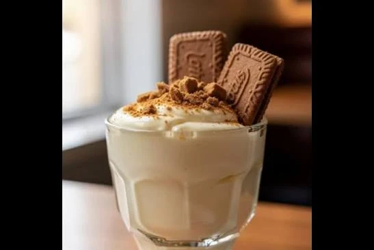 image about 🍮✨ مهلبية اللوتس بالبسكويت المكرمل - حلوى باردة كريمية بمذاق فاخر لا يُقاوم