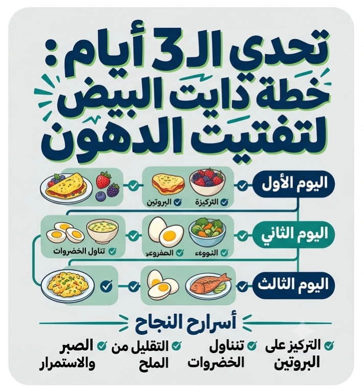 image about 🥚 دايت البيض لخسارة الوزن في 3 أيام.. خطة سريعة لحرق الدهون مع جدول يومي ونصائح مهمة