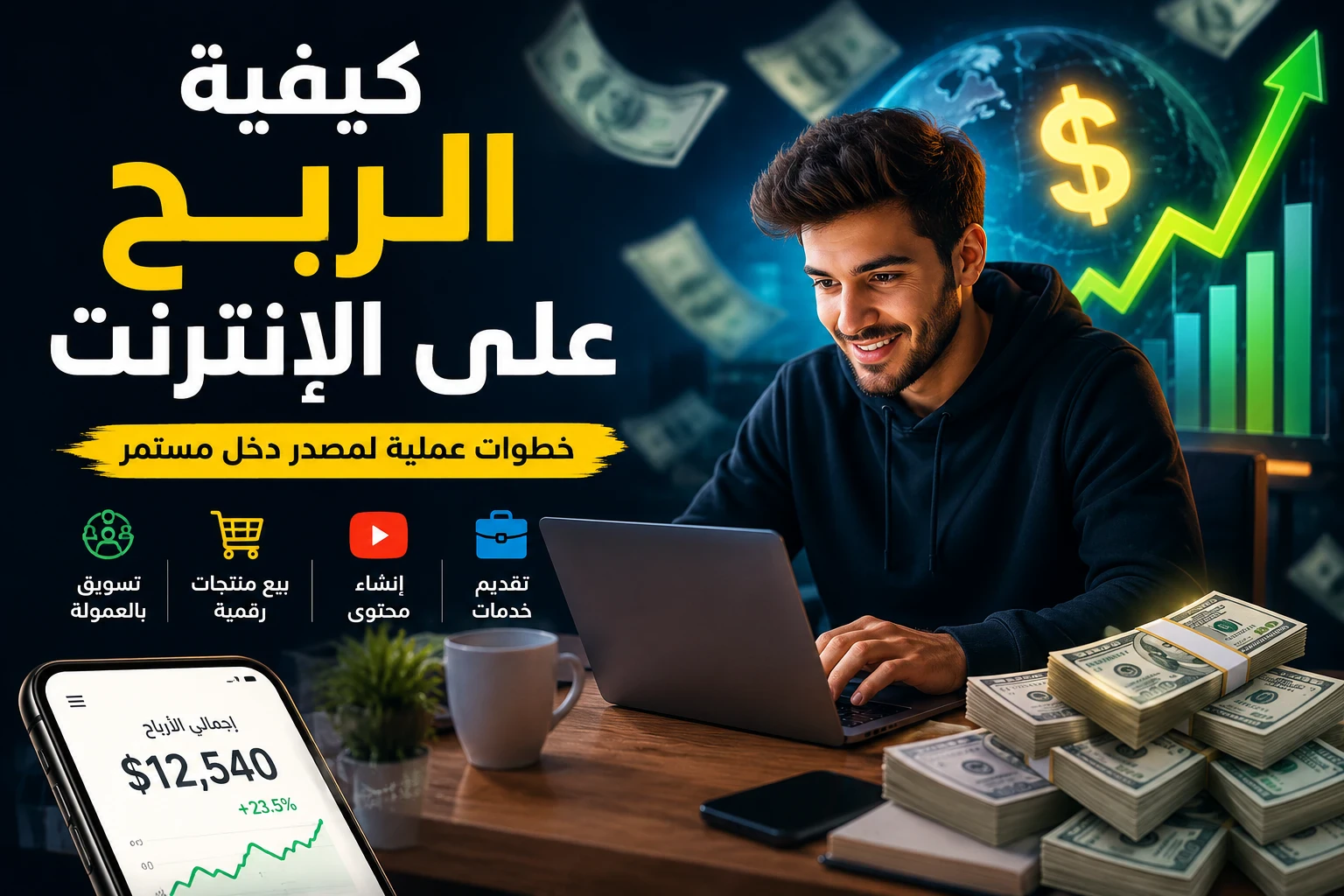 image about أفضل طرق الربح من الإنترنت للمبتدئين في 2026 | دليل شامل لبدء تحقيق الدخل أونلاين