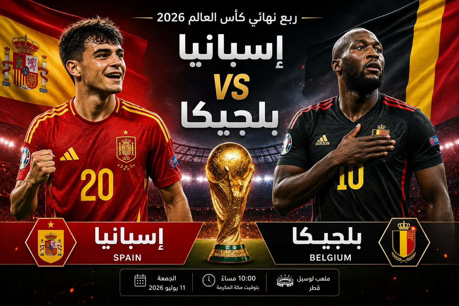 image about إسبانيا وبلجيكا.. قمة أوروبية نارية في ربع نهائي كأس العالم 2026