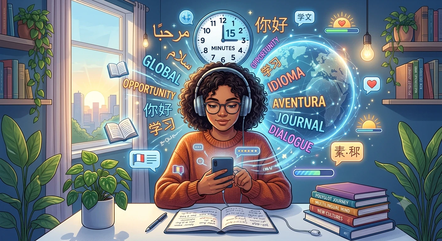 image about كيف تتعلم لغة جديدة في 15 دقيقة يوميًا؟