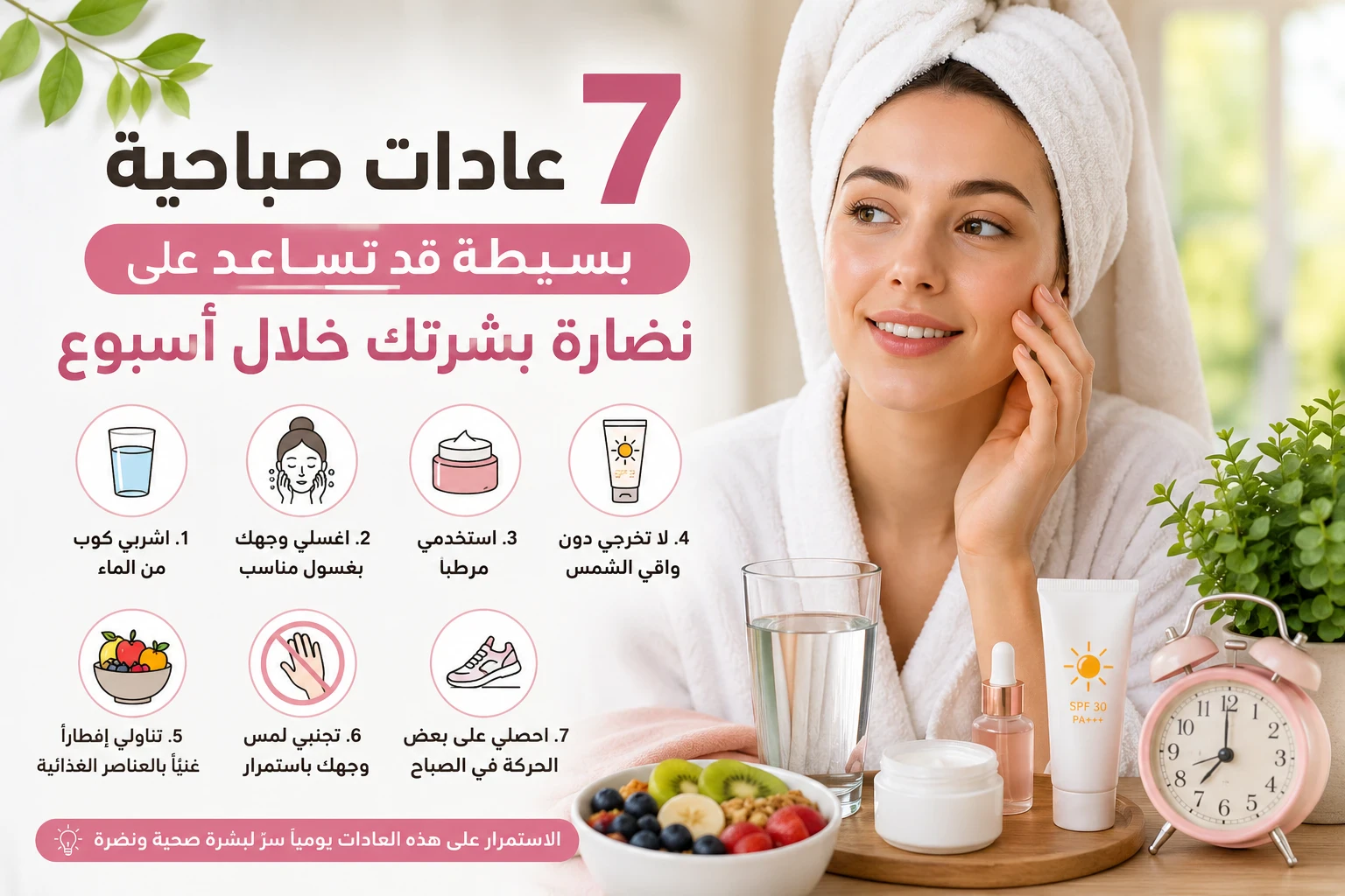 image about 7 عادات صباحية بسيطة قد تساعد على نضارة بشرتك خلال أسبوع