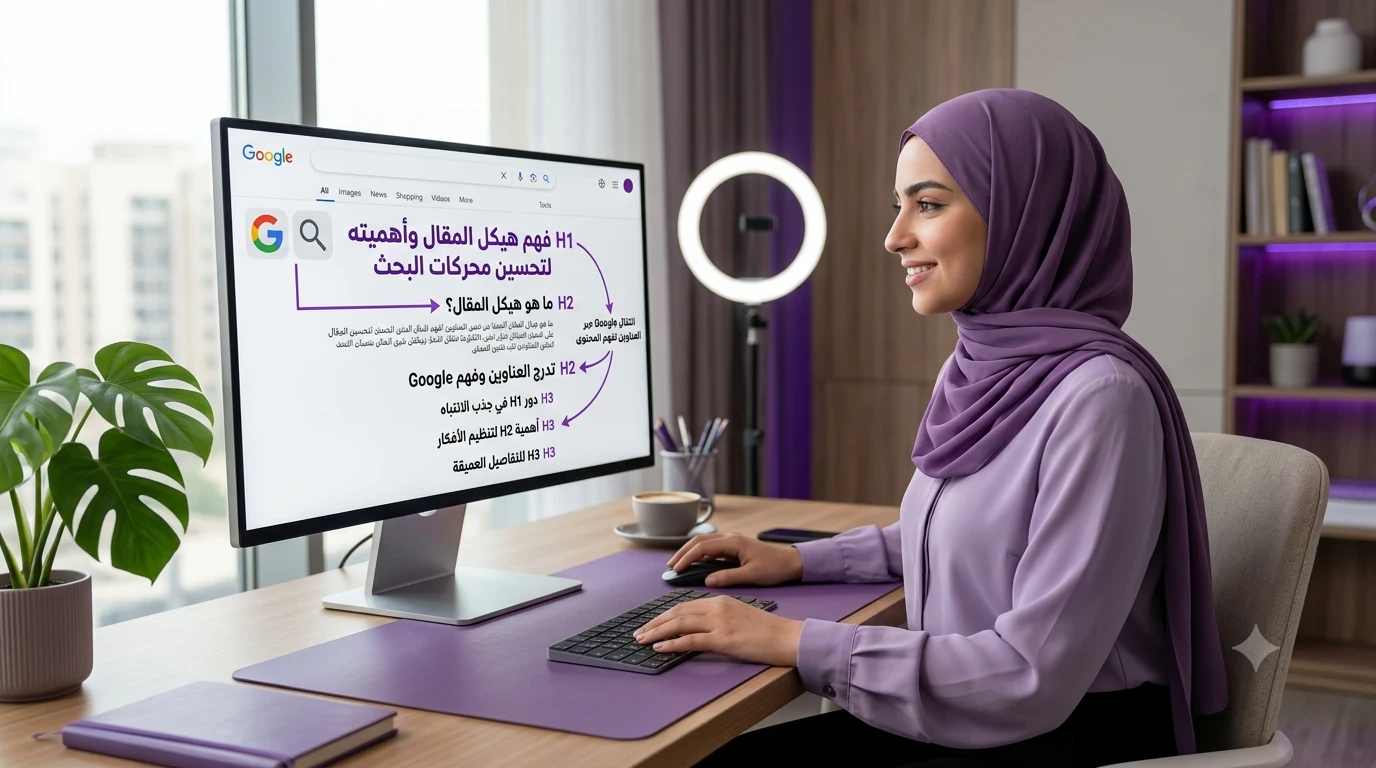 image about الدرس السابع: العناوين H1 وH2 وH3 في السيو | كيف تنظم مقالك بطريقة تفهمها Google ويحبها القارئ؟ (دليل عملي للمبتدئين)
