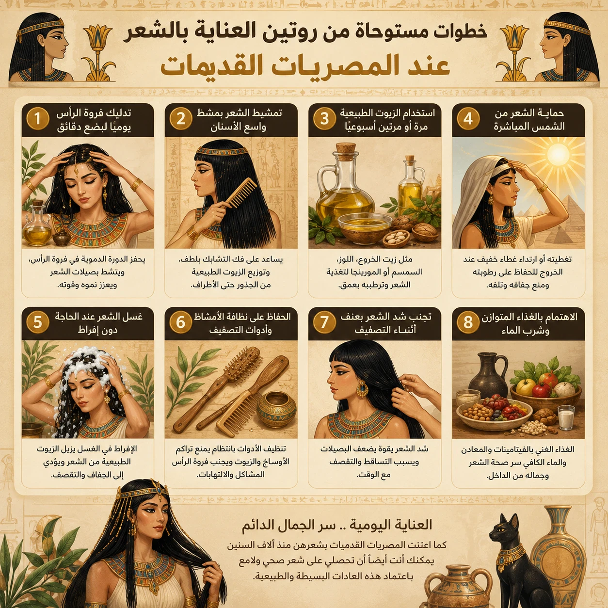 image about سر جمال شعر سيدات الفراعنة | وصفات مصرية قديمة لترطيب وتنعيم وتقوية الشعر بخطوات طبيعية