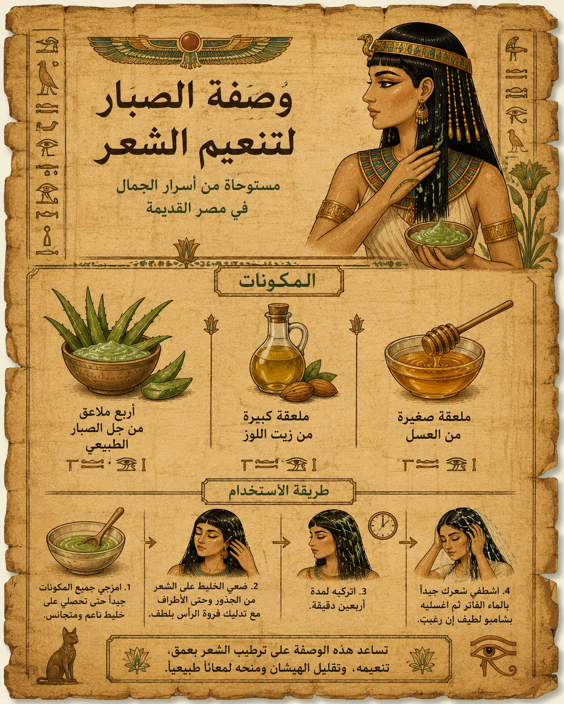 image about سر جمال شعر سيدات الفراعنة | وصفات مصرية قديمة لترطيب وتنعيم وتقوية الشعر بخطوات طبيعية