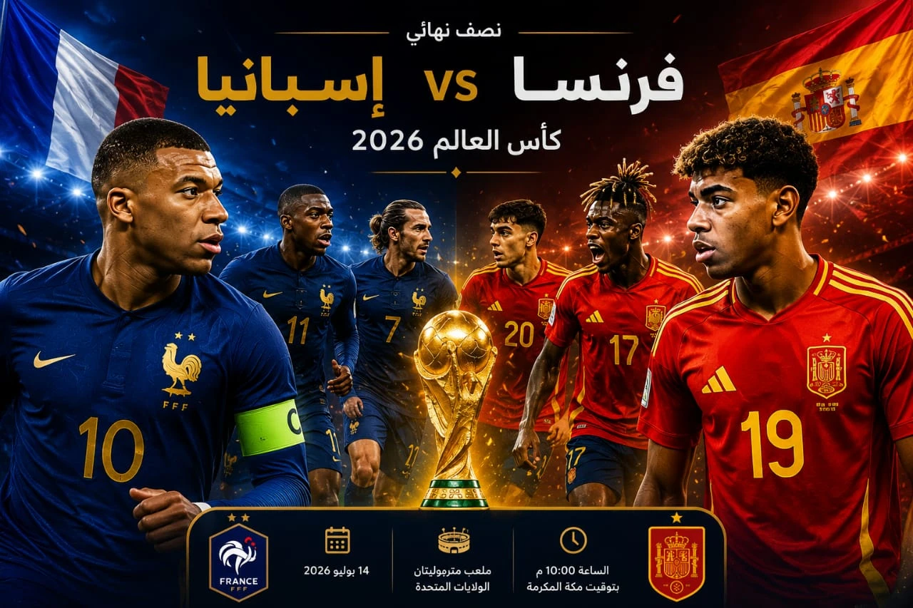 image about فرنسا ضد إسبانيا في نصف نهائي كأس العالم 2026.. قمة أوروبية تحدد هوية المتأهل إلى النهائي