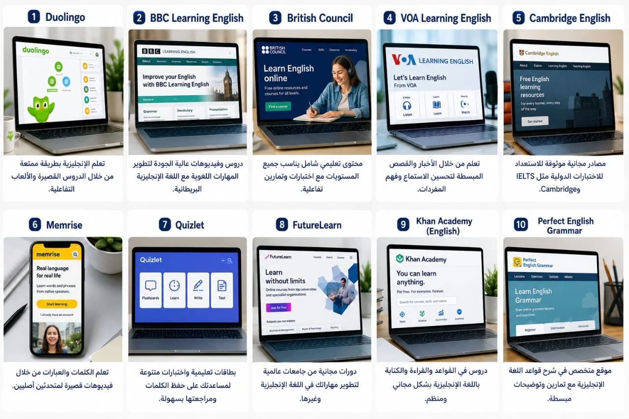 image about أفضل مواقع تعلم اللغة الإنجليزية مجانًا في 2026.. دليلك لتطوير مستواك بدون تكلفة
