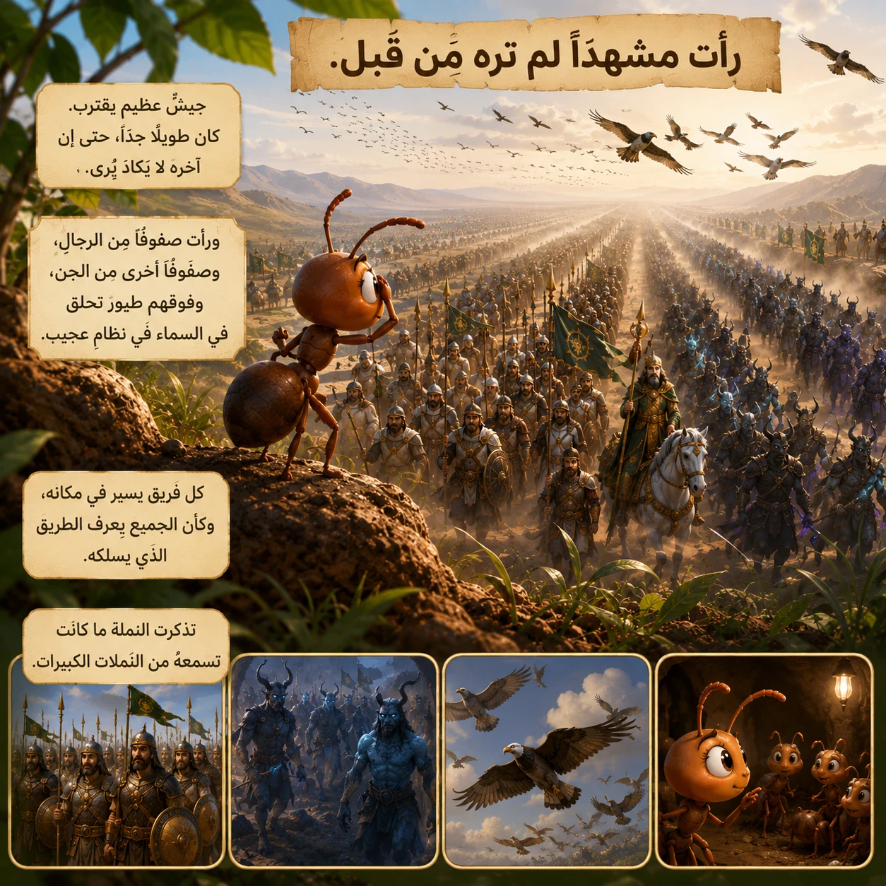image about النملة التي أنقذت مدينتها (الجزء الأول) | عندما اقترب جيش سيدنا سليمان عليه السلام